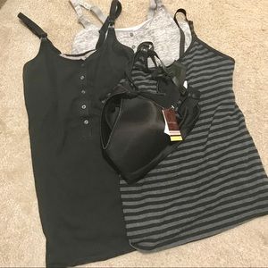 3 Nursing Tanks + 1 Nursing Bra Bundle